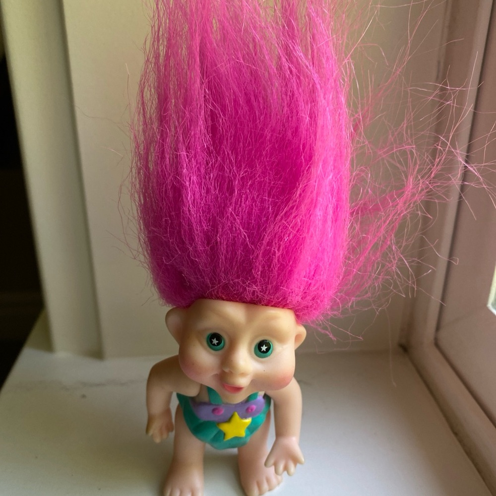 Magic Troll Babies 1991 Applause  3" Baby Troll Pink Hair Bikini Swimsuit Outfit